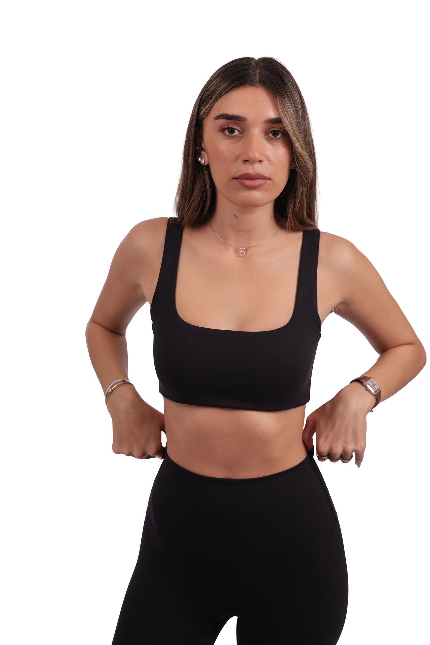 Structured Square-Neck Bra & High-Waist Seamless Leggings Set
