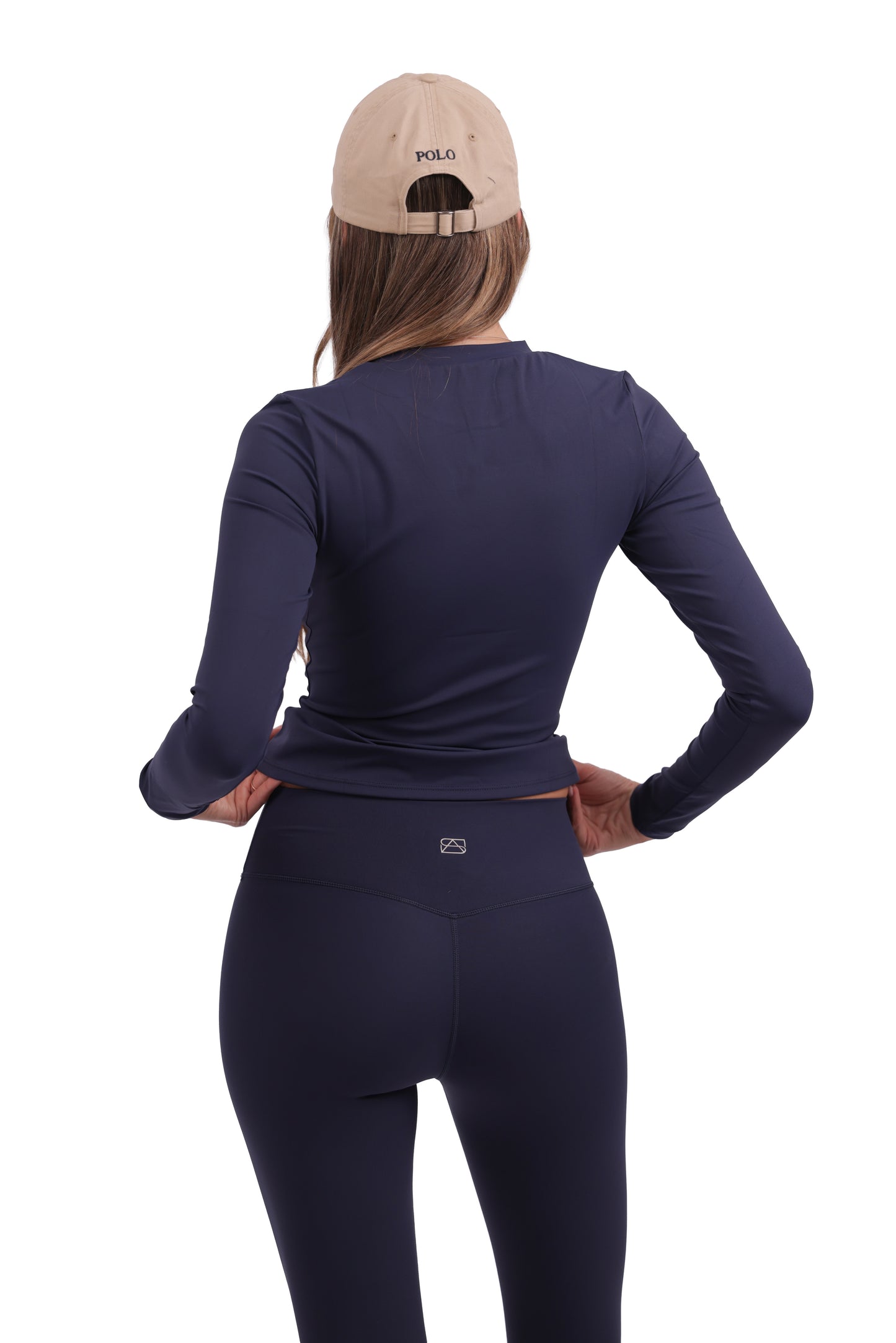 Round Neck Long-Sleeve Top & Brushed Seamless Leggings Set