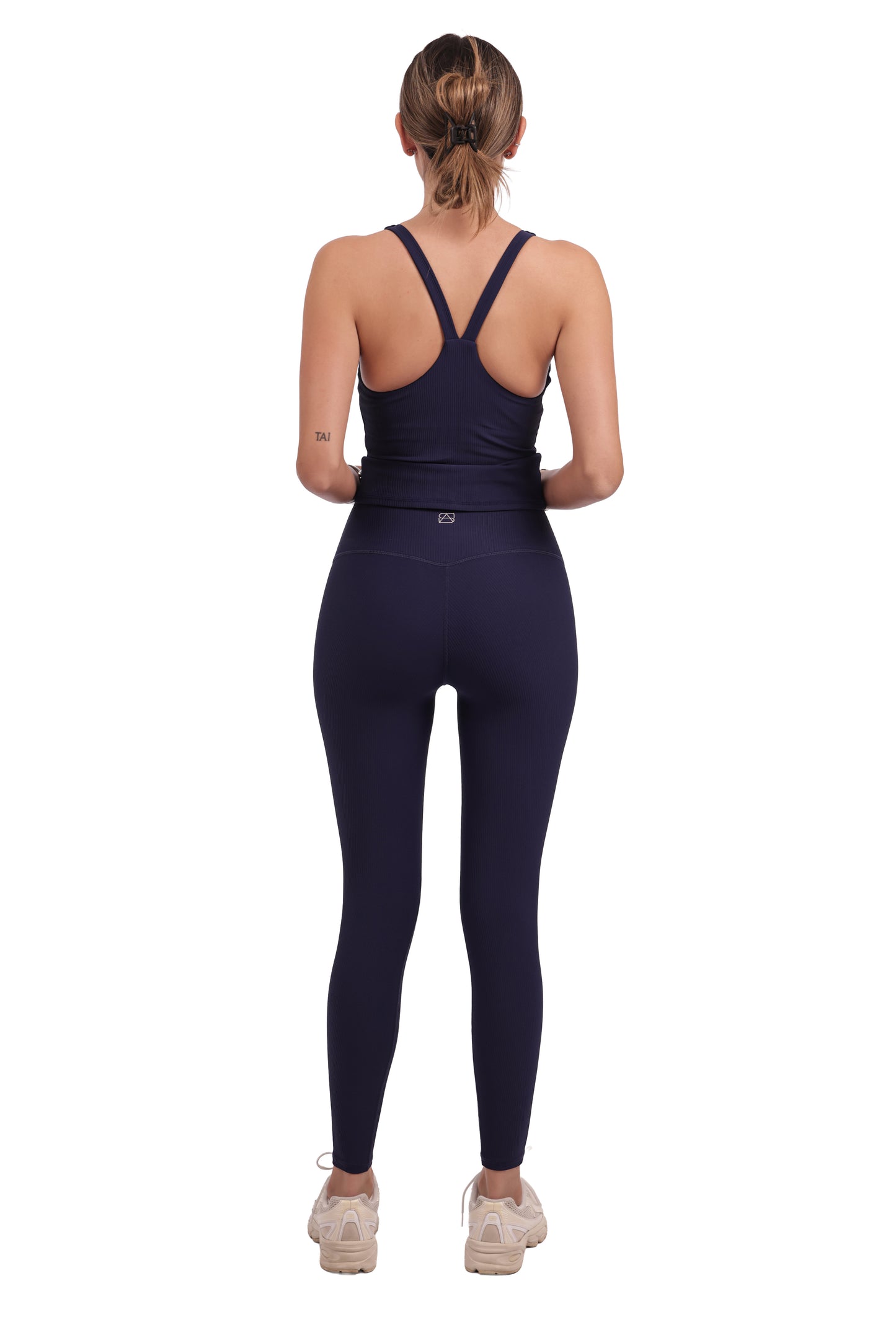 Square Neck Y-Back Tank & Ribbed Seamless Leggings Set