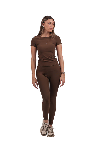 Ribbed Sports Shirt & Seamless Leggings Active Set