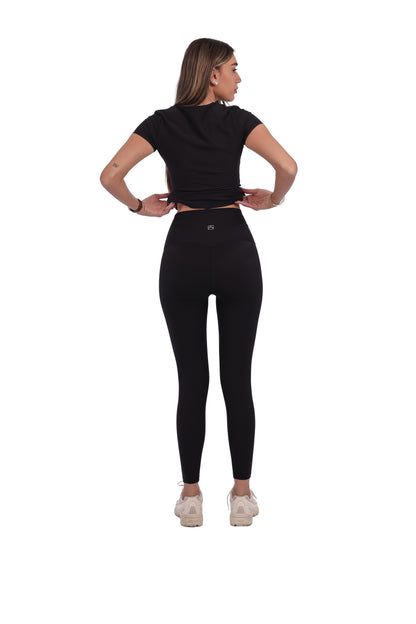 Ribbed Sports Shirt & Seamless Leggings Active Set