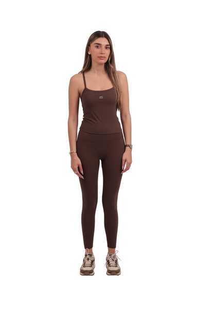 Y-Back Tank Top & Seamless No-Front-Rise Leggings Set