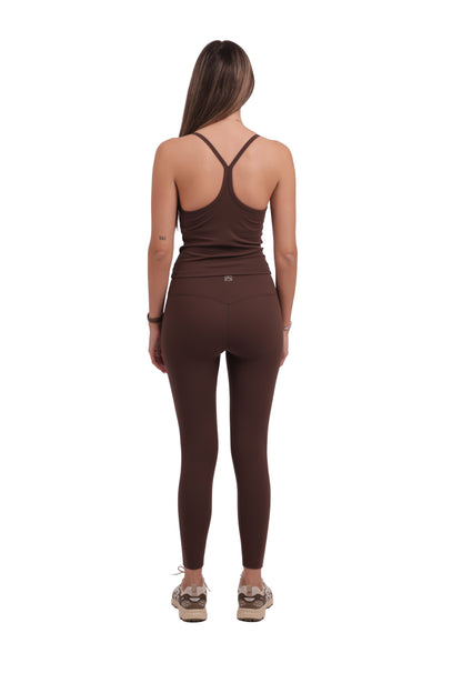Y-Back Tank Top & Seamless No-Front-Rise Leggings Set