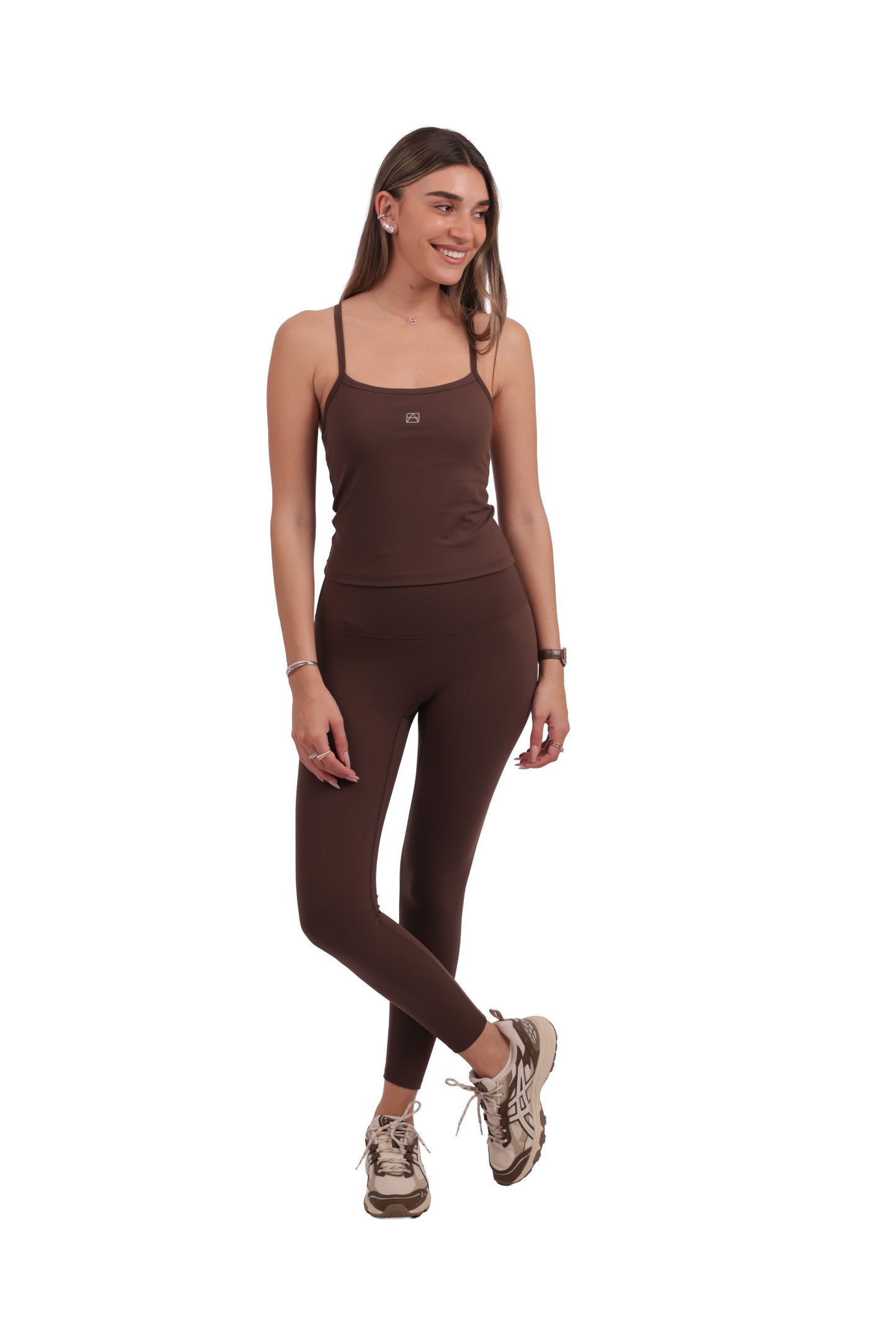 Y-Back Tank Top & Seamless No-Front-Rise Leggings Set