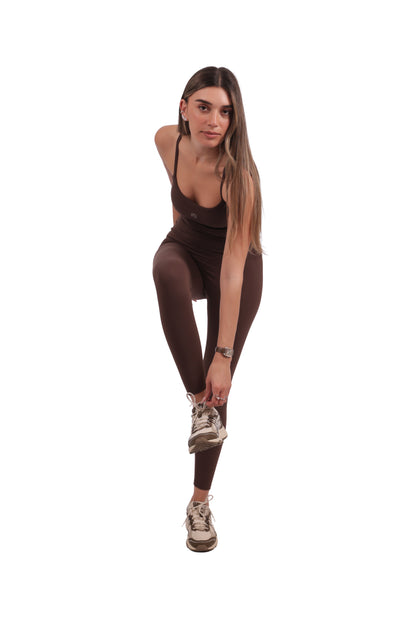 Y-Back Tank Top & Seamless No-Front-Rise Leggings Set