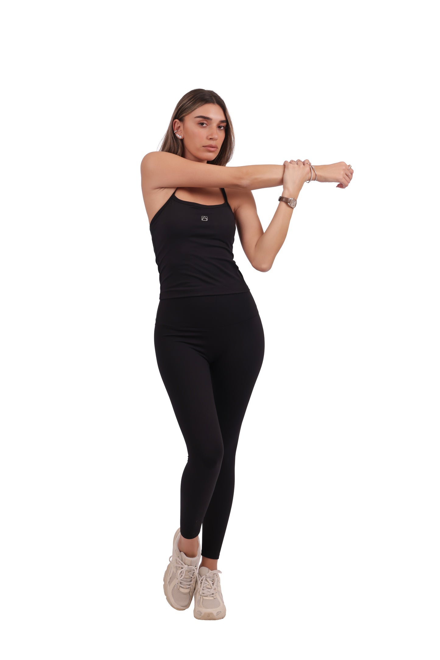 Y-Back Tank Top & Seamless No-Front-Rise Leggings Set