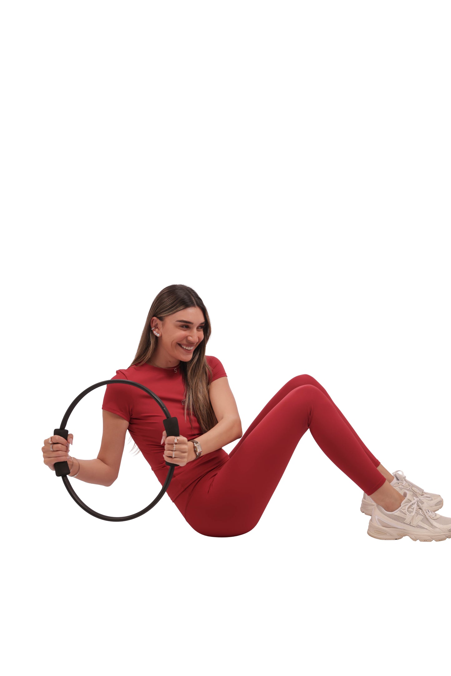 Round Neck Short-Sleeve Top & Brushed No-Seam Leggings Set